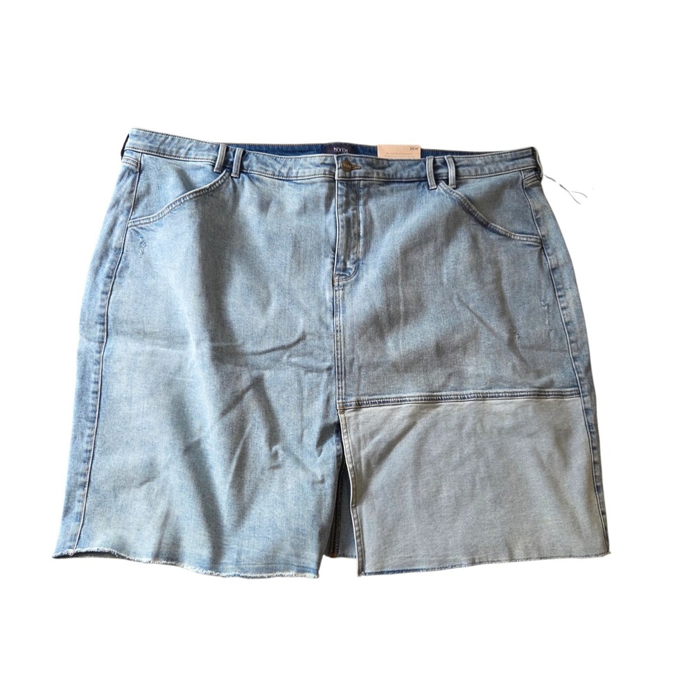 NYDJ Womens Skirt Denim Jean Slimming Effect Pockets Size 28W NWT